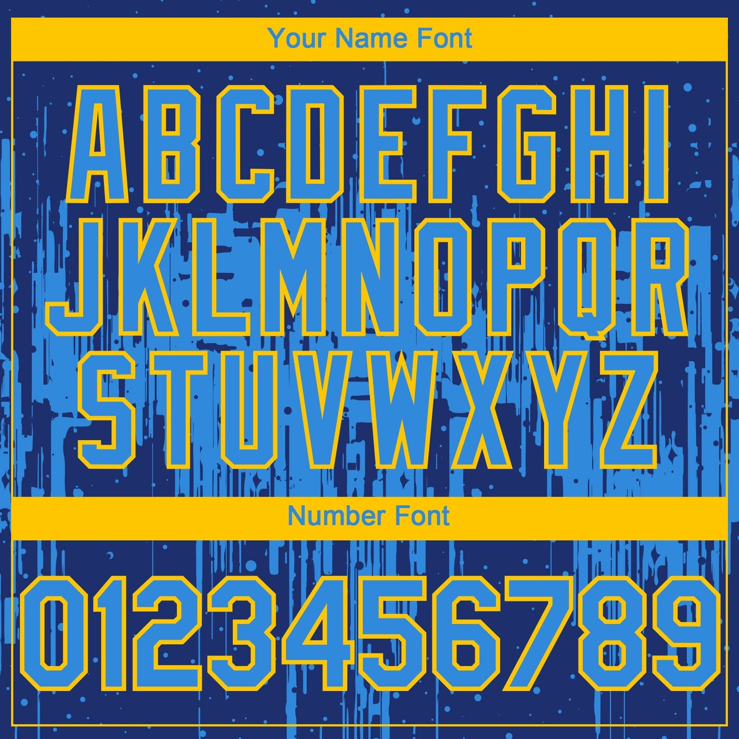 Custom Royal Powder Blue-Yellow Dripping Splatter Paint Authentic Baseball Jersey view 5