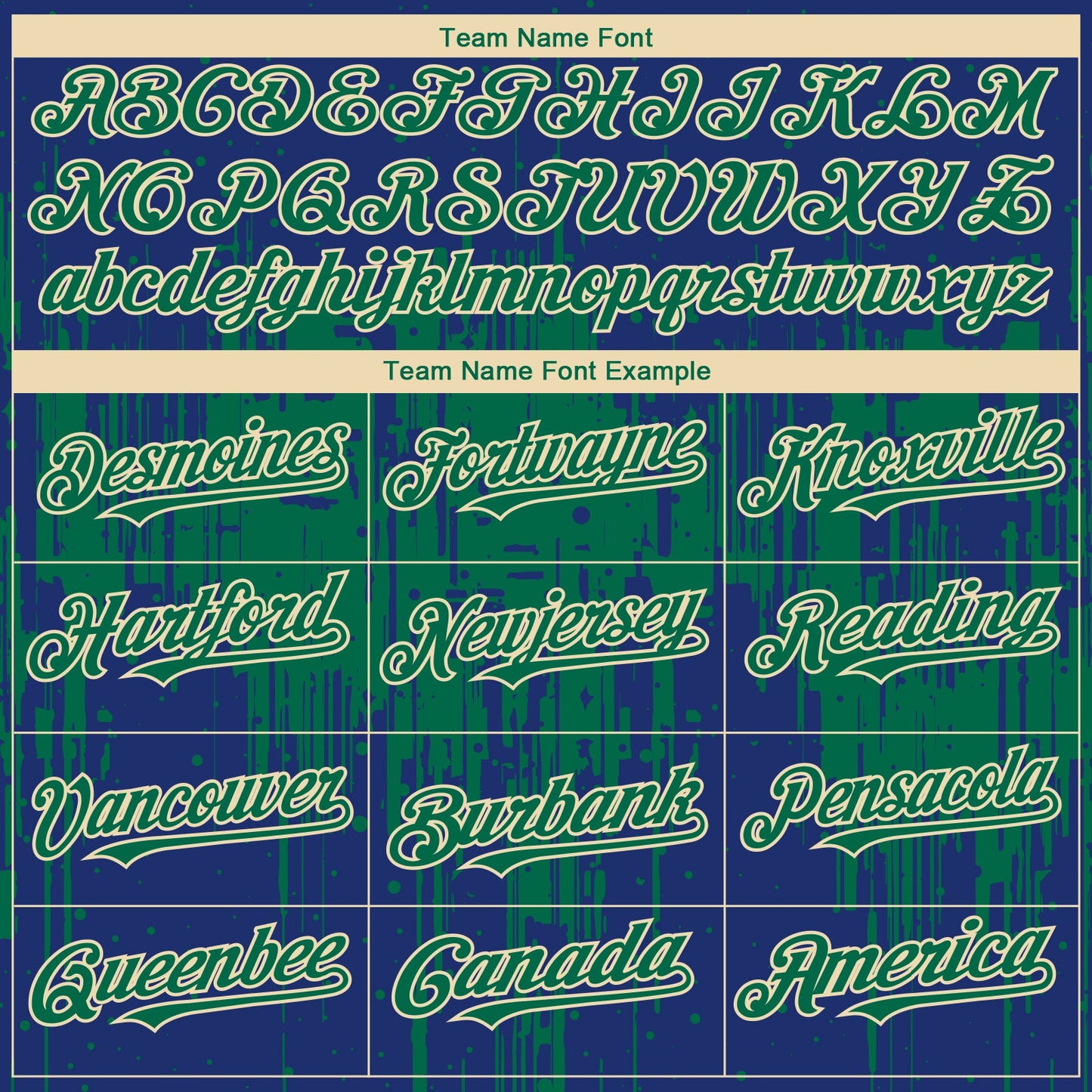 Custom Royal Kelly Green-Cream Dripping Splatter Paint Authentic Baseball Jersey view 4