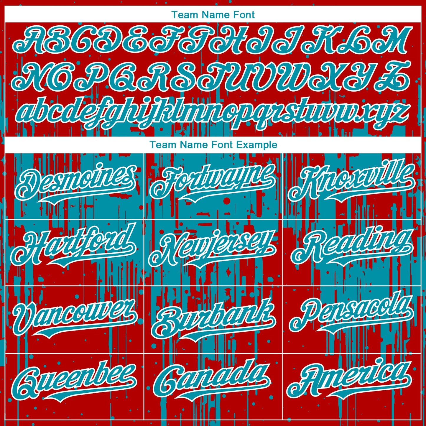 Custom Red Teal-White Dripping Splatter Paint Authentic Baseball Jersey view 4