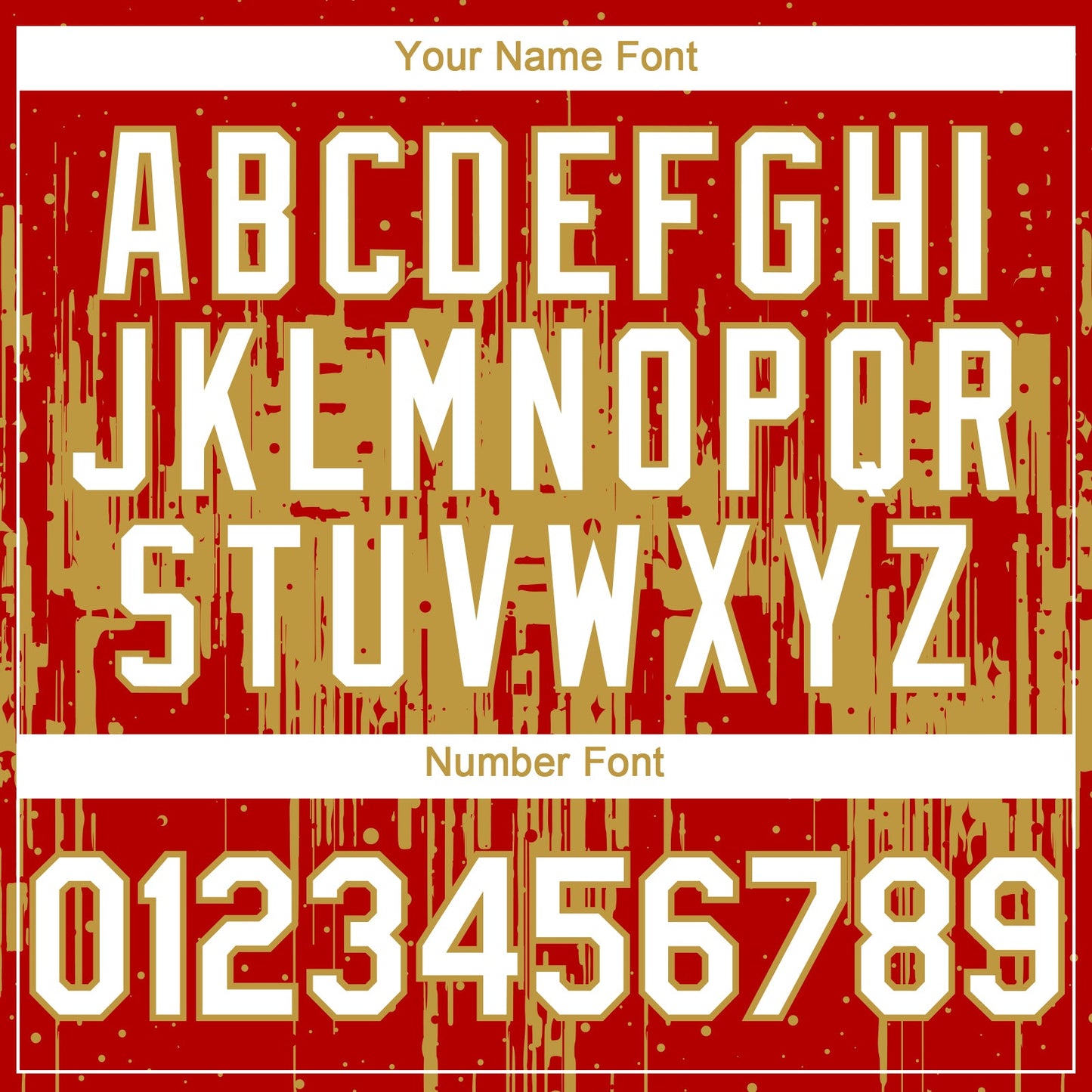 Custom Red White-Old Gold Dripping Splatter Paint Authentic Baseball Jersey view 5