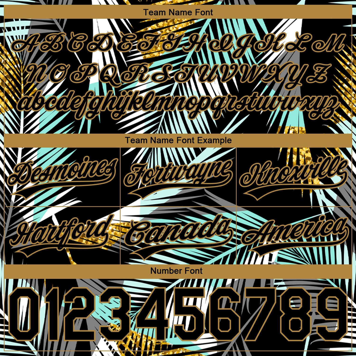 Custom Black Old Gold-Teal 3D Pattern Hawaii Palm Trees Authentic Basketball Shorts view 3