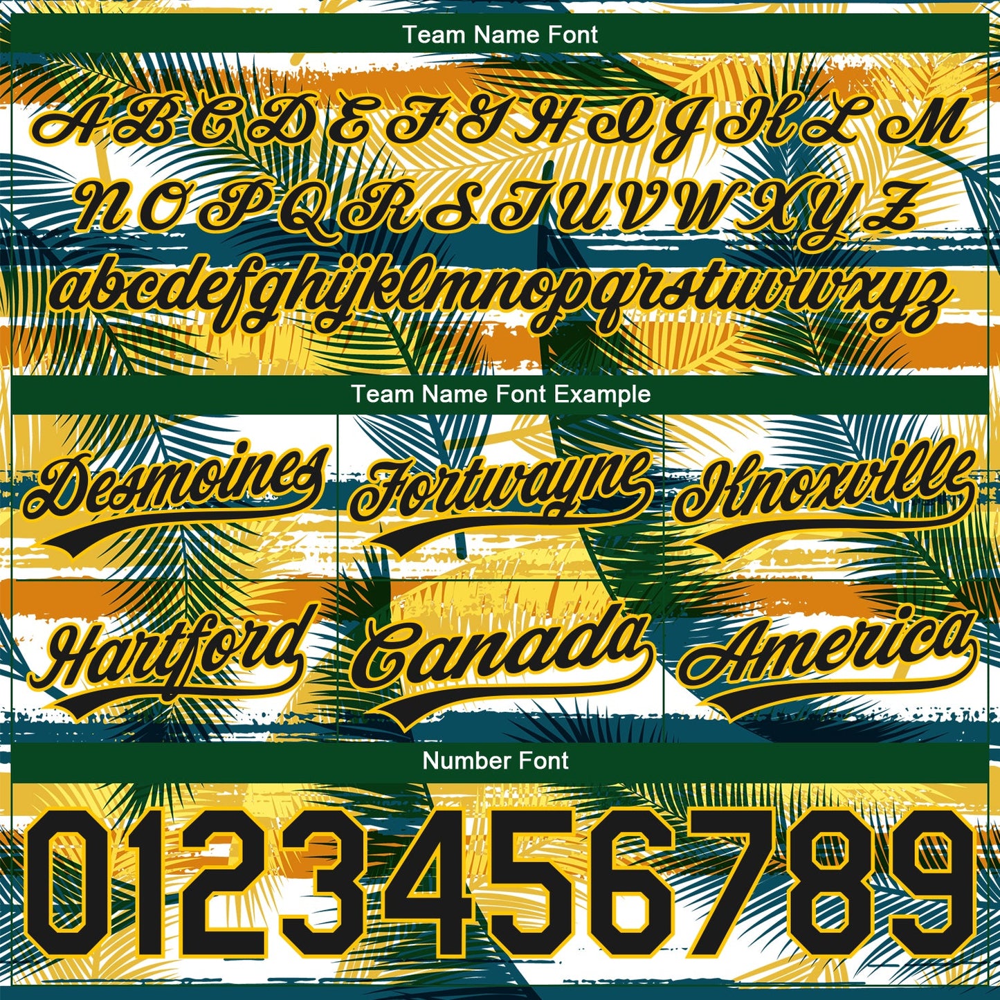 Custom Black Yellow-Midnight Green 3D Pattern Hawaii Palm Leaves Authentic Basketball Shorts view 3