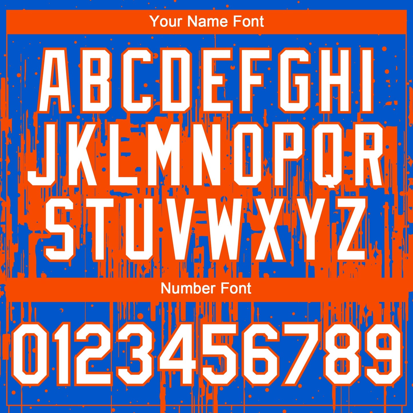 Custom Thunder Blue White-Orange Dripping Splatter Paint Authentic Baseball Jersey view 5