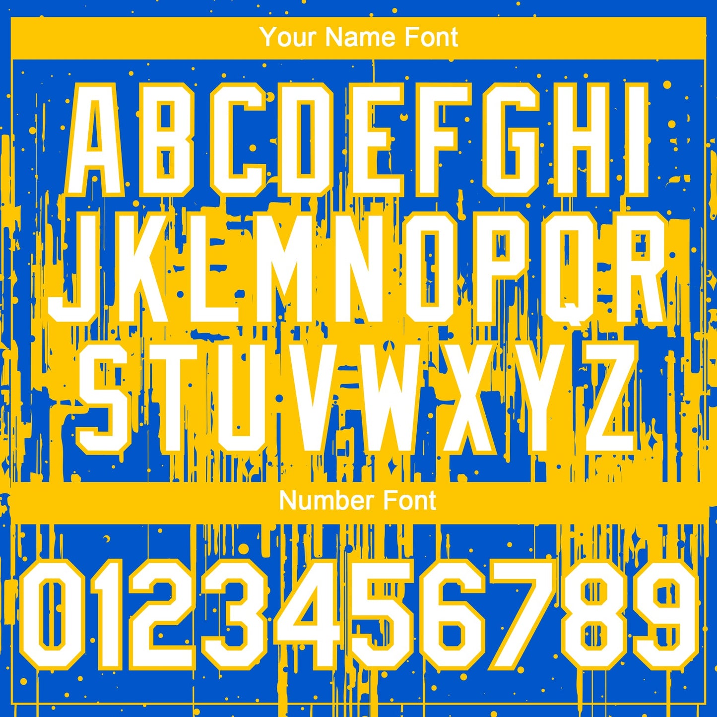 Custom Thunder Blue White-Yellow Dripping Splatter Paint Authentic Baseball Jersey view 5