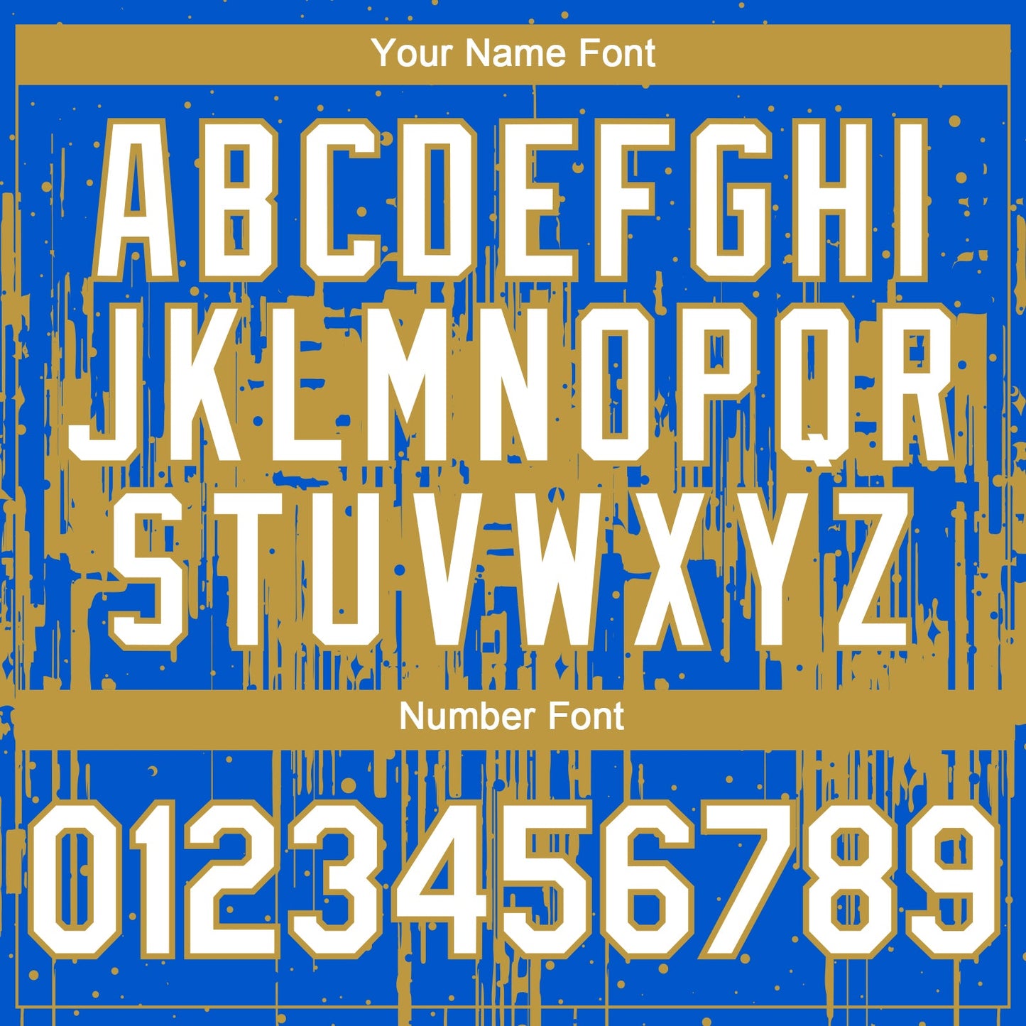 Custom Thunder Blue White-Old Gold Dripping Splatter Paint Authentic Baseball Jersey view 5