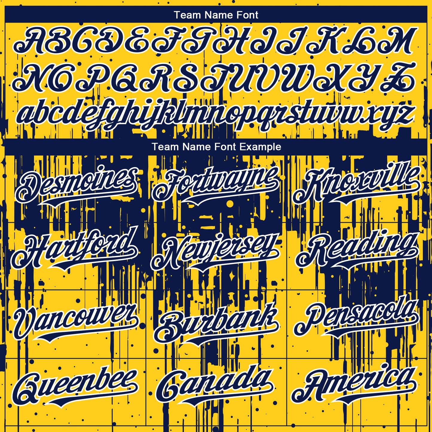 Custom Yellow Navy-White Dripping Splatter Paint Authentic Baseball Jersey view 4
