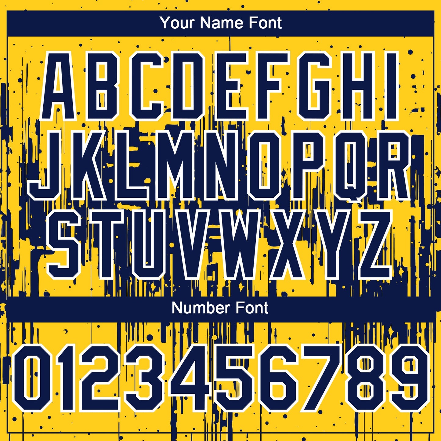 Custom Yellow Navy-White Dripping Splatter Paint Authentic Baseball Jersey view 5