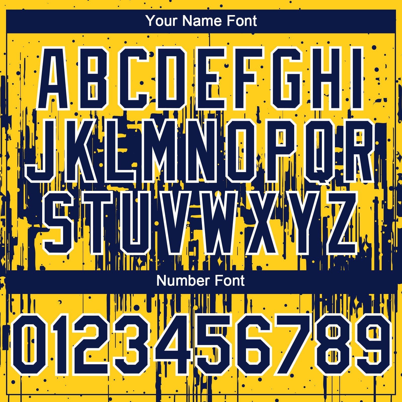 Custom Yellow Navy-White Dripping Splatter Paint Authentic Baseball Jersey view 5