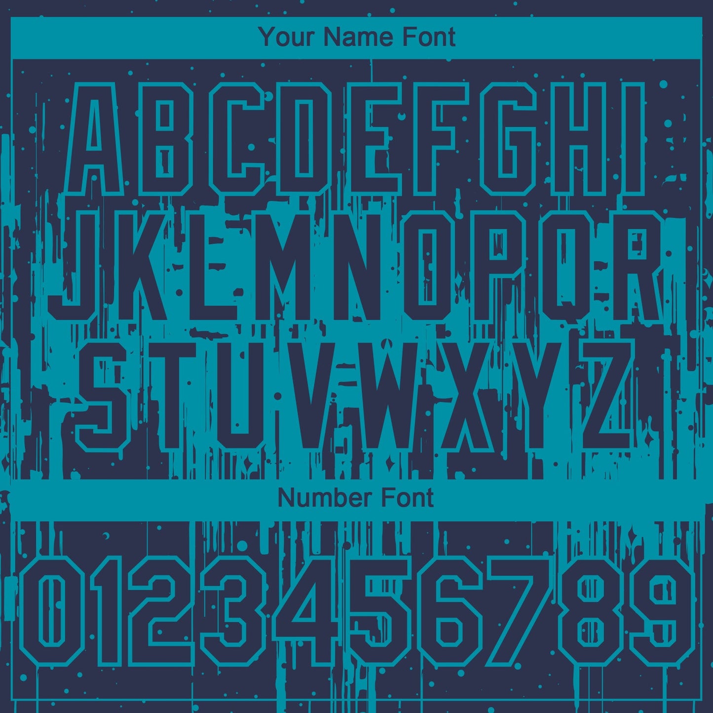 Custom Navy Teal Dripping Splatter Paint Authentic Baseball Jersey view 5