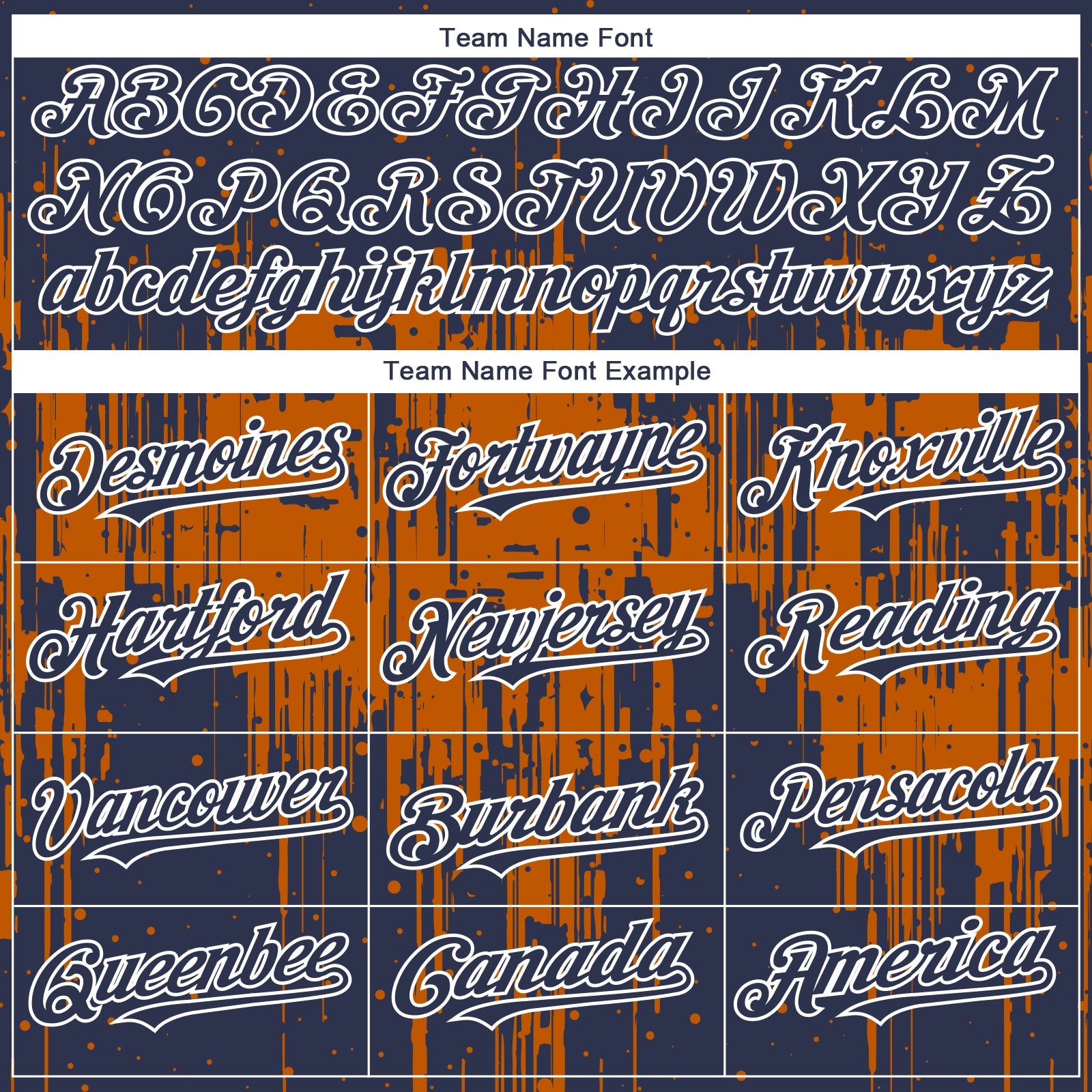Custom Navy White-Bay Orange Dripping Splatter Paint Authentic Baseball Jersey view 4
