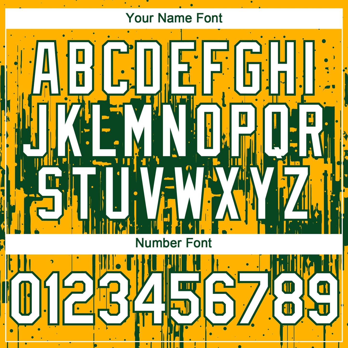 Custom Gold White-Green Dripping Splatter Paint Authentic Baseball Jersey view 5