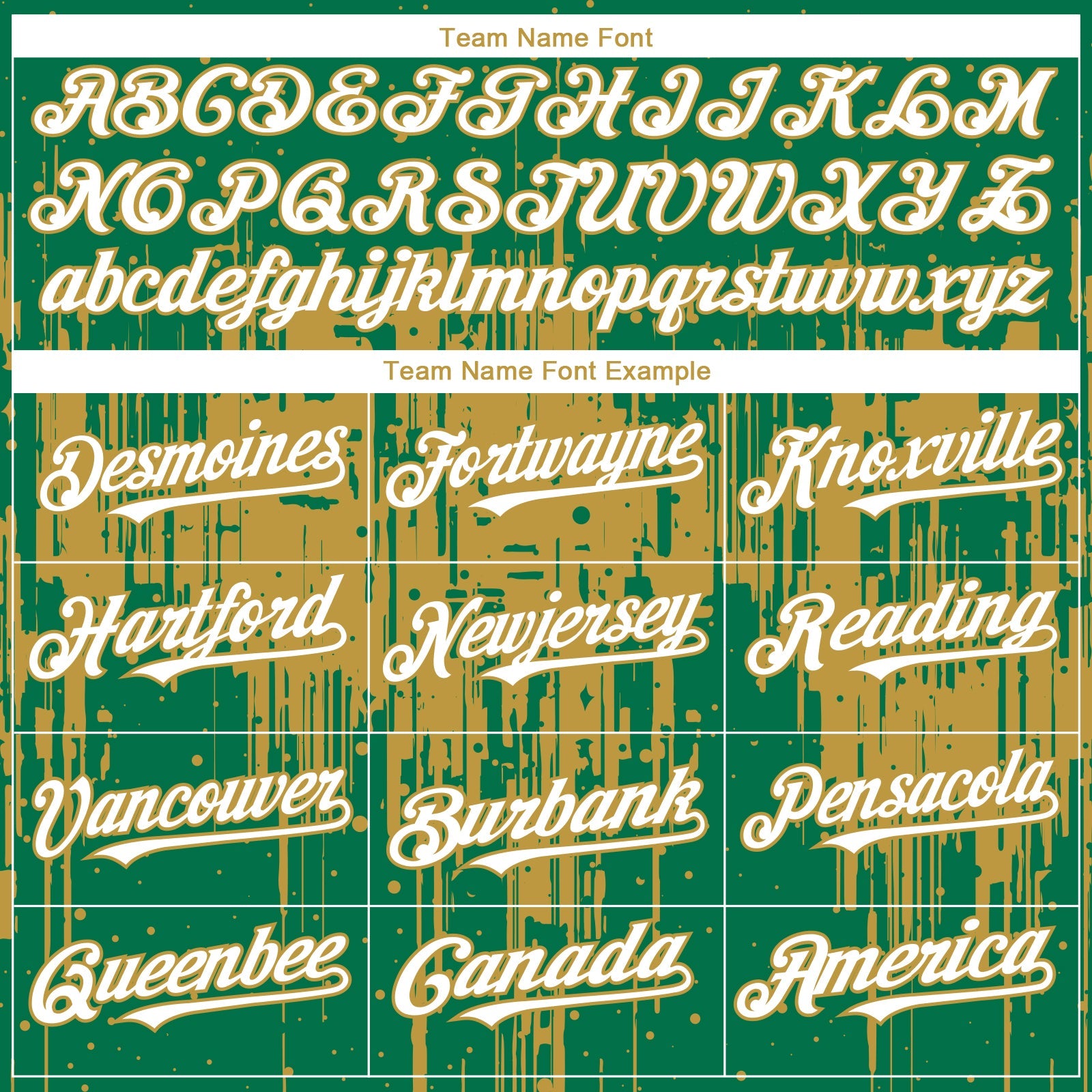 Custom Kelly Green White-Old Gold Dripping Splatter Paint Authentic Baseball Jersey view 4