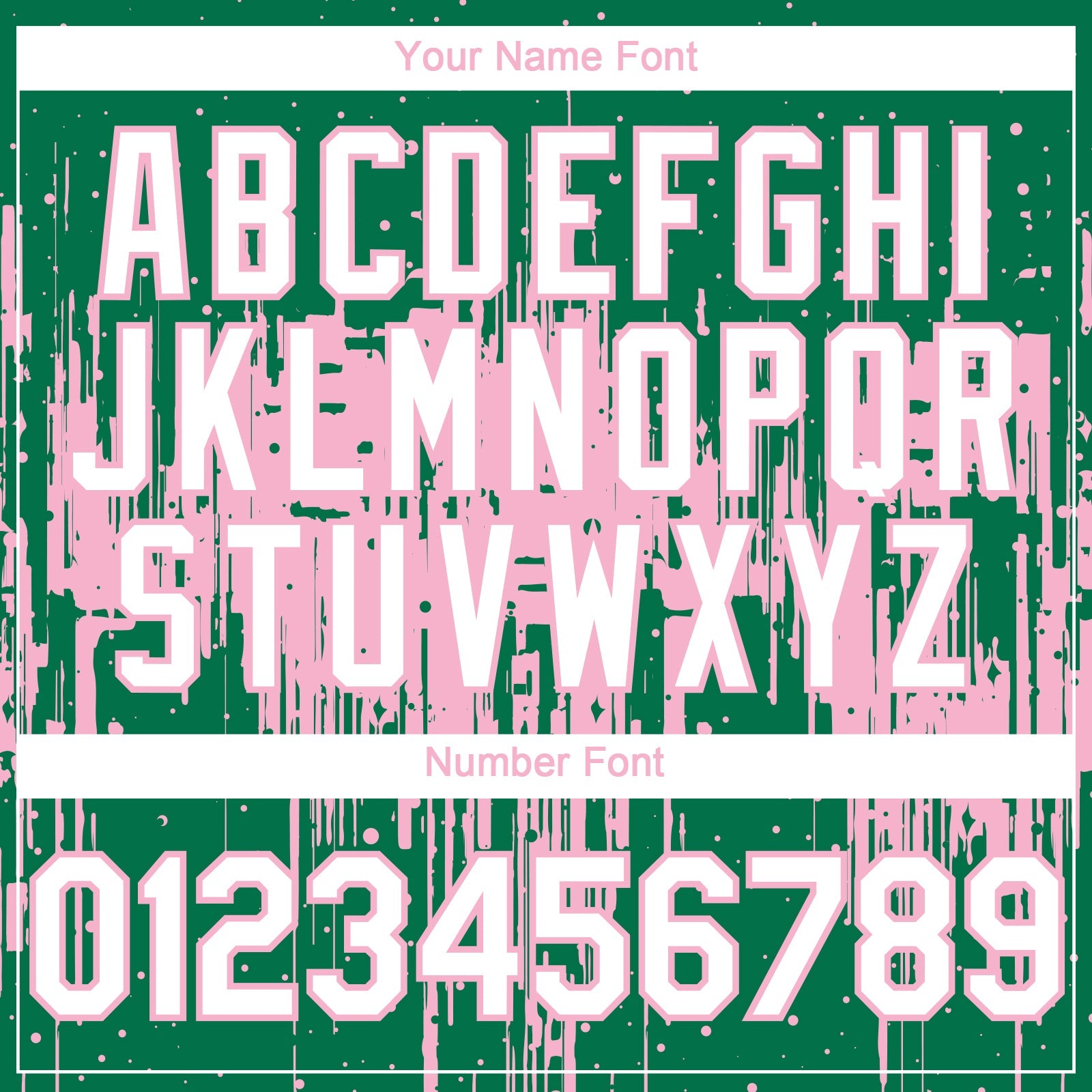 Custom Kelly Green White-Light Pink Dripping Splatter Paint Authentic Baseball Jersey view 5