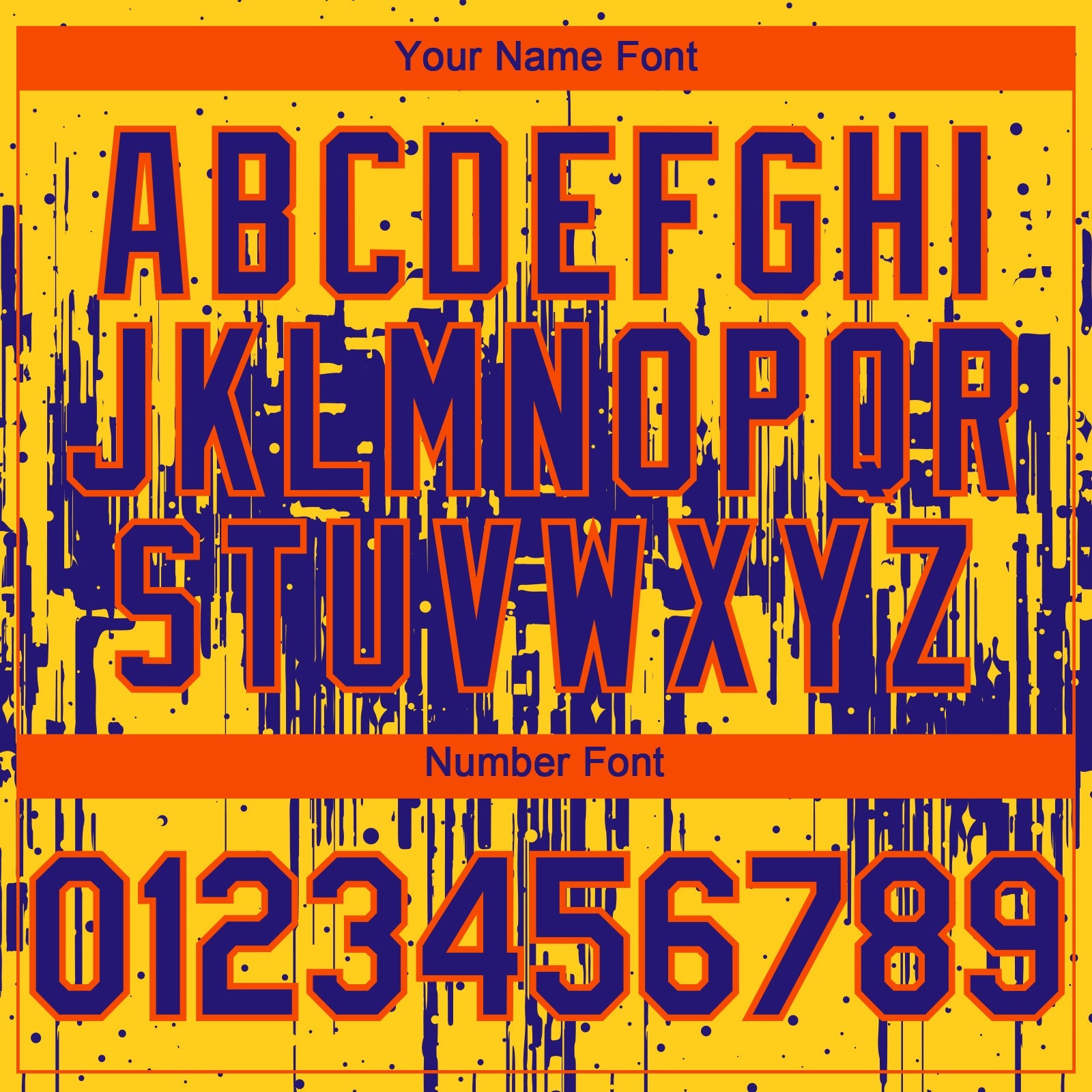 Custom Yellow Dark Purple-Orange Dripping Splatter Paint Authentic Baseball Jersey view 5