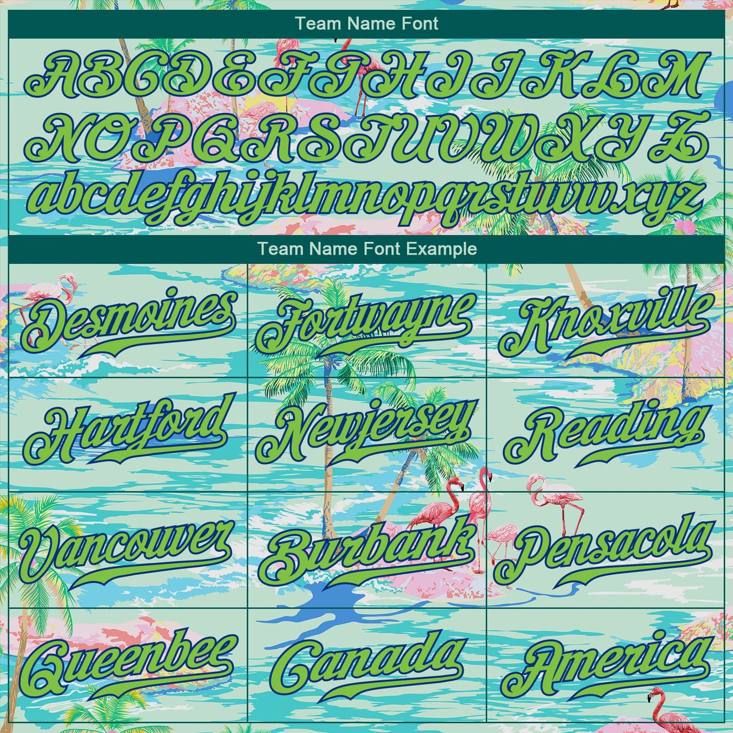 Custom Lakes Blue Neon Green-Royal 3D Pattern Design Beach Hawaii Palm Trees And Flamingo Authentic Baseball Jersey view 5