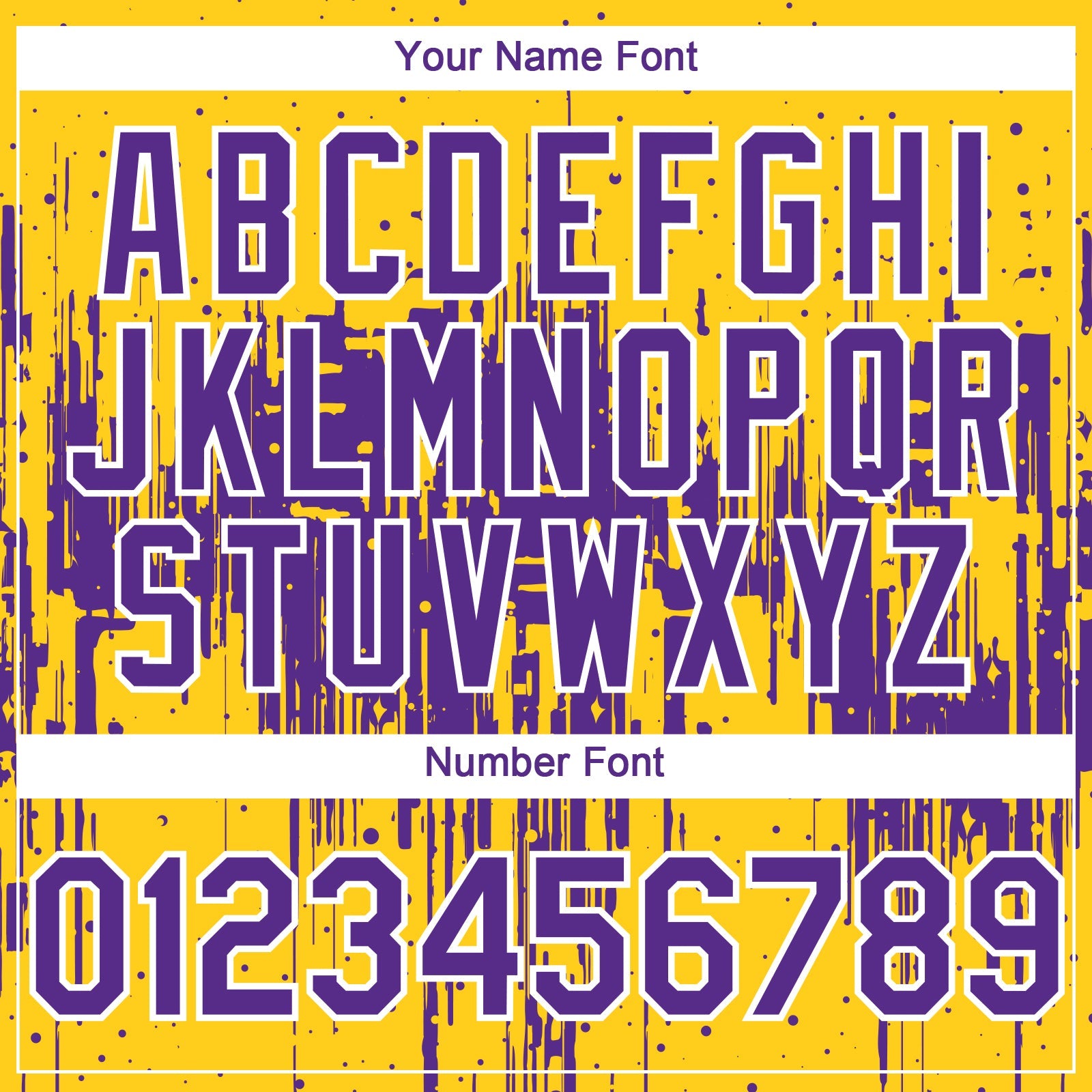 Custom Yellow Purple-White Dripping Splatter Paint Authentic Baseball Jersey view 5