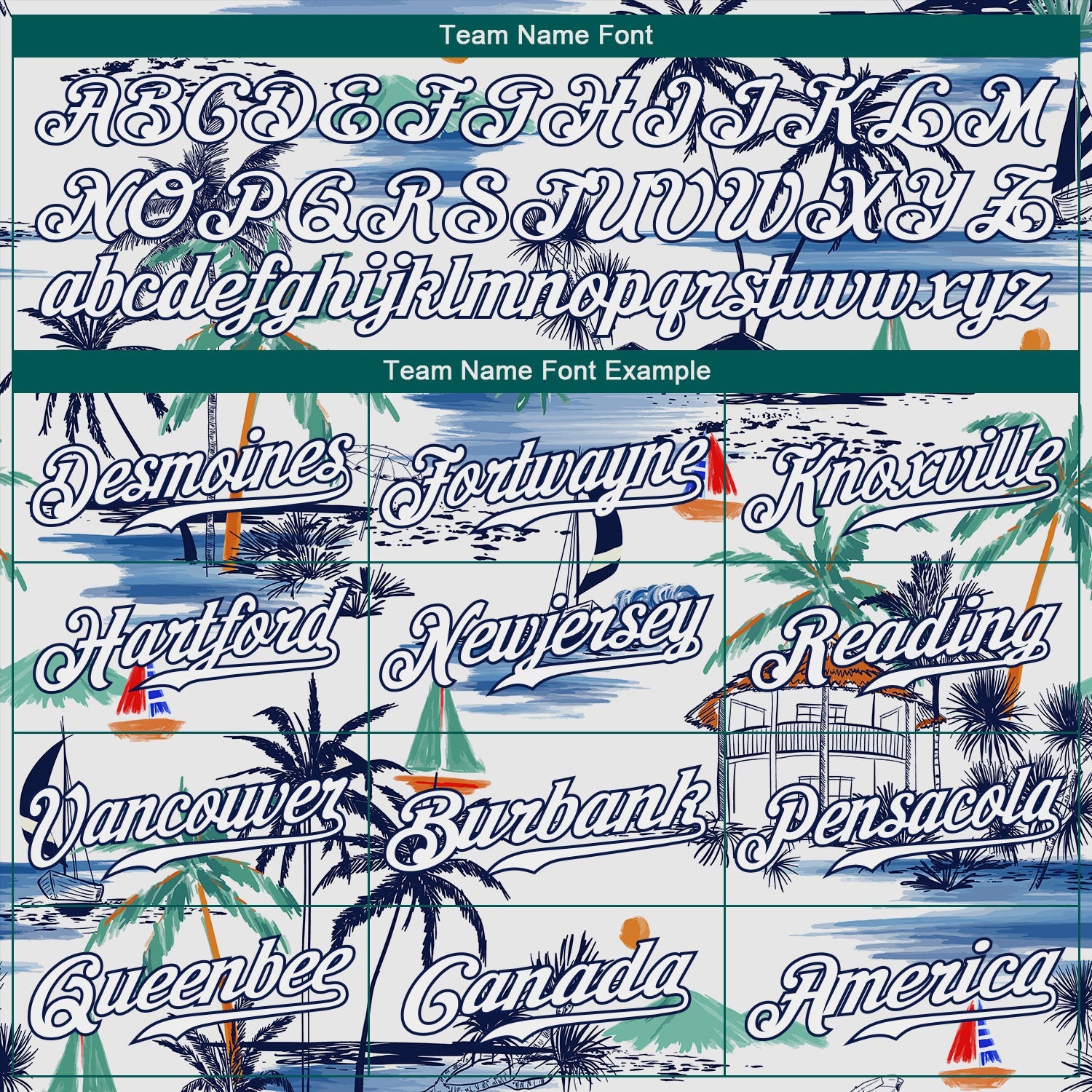 Custom White Navy 3D Pattern Design Hawaii Palm Trees Island And Sailboat Authentic Baseball Jersey view 4