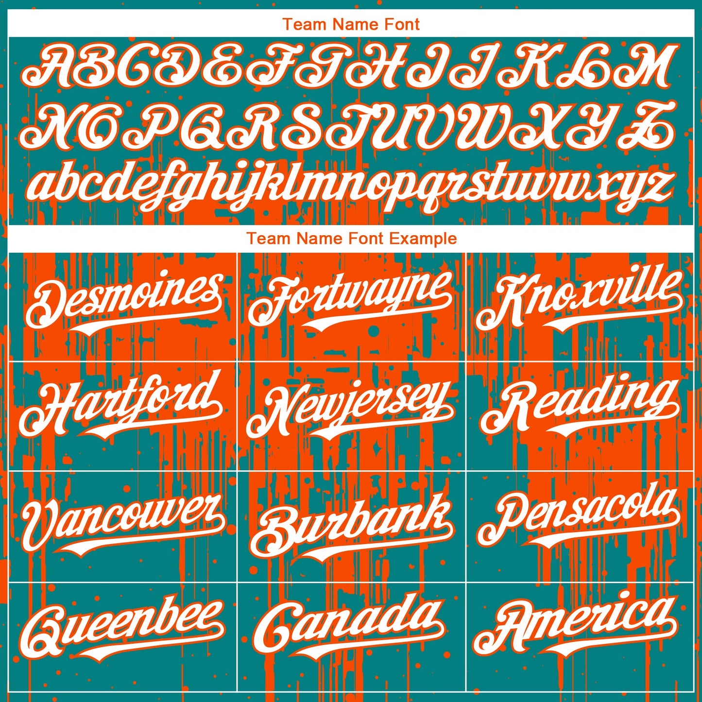 Custom Teal White-Orange Dripping Splatter Paint Authentic Baseball Jersey view 4