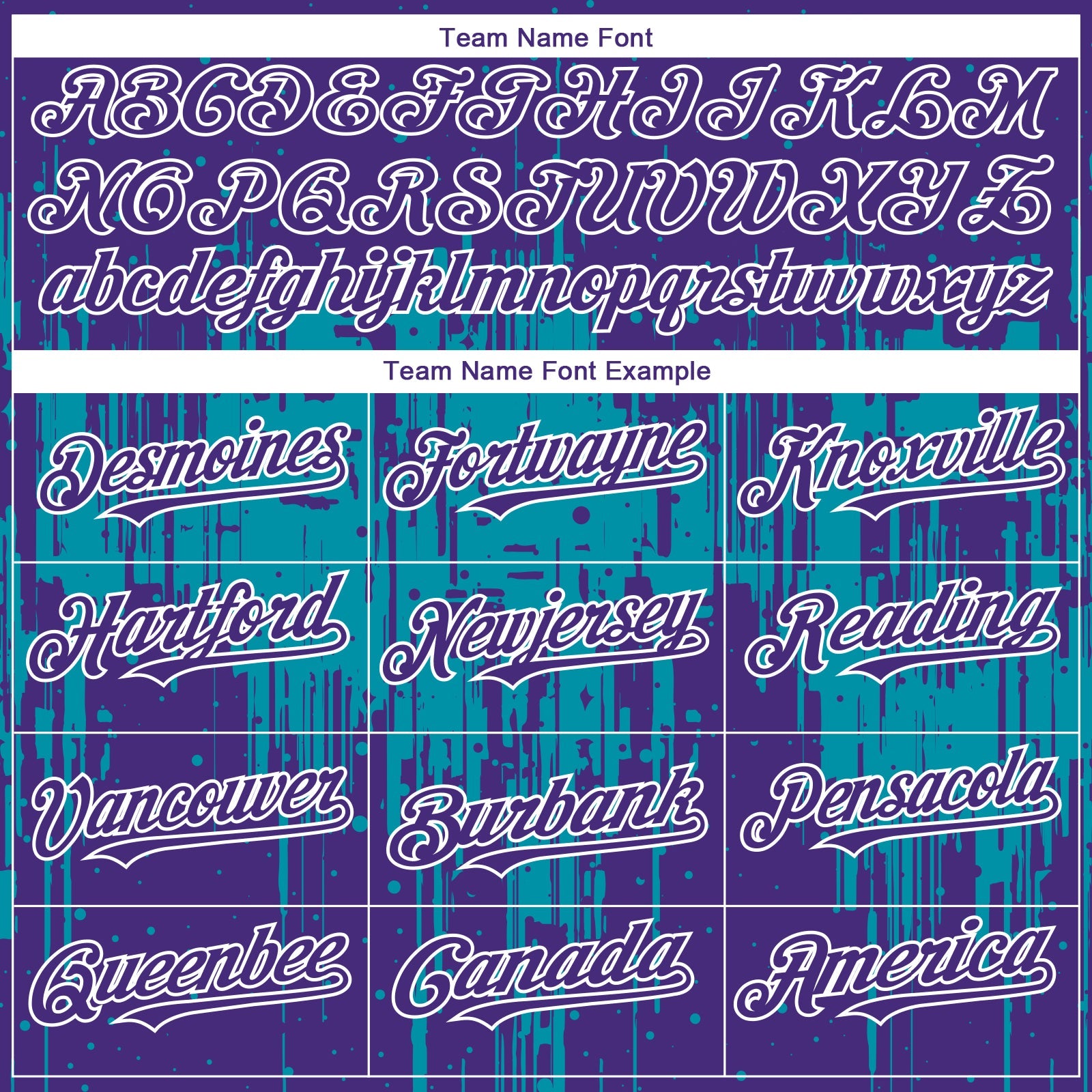 Custom Purple White-Teal Dripping Splatter Paint Authentic Baseball Jersey view 4