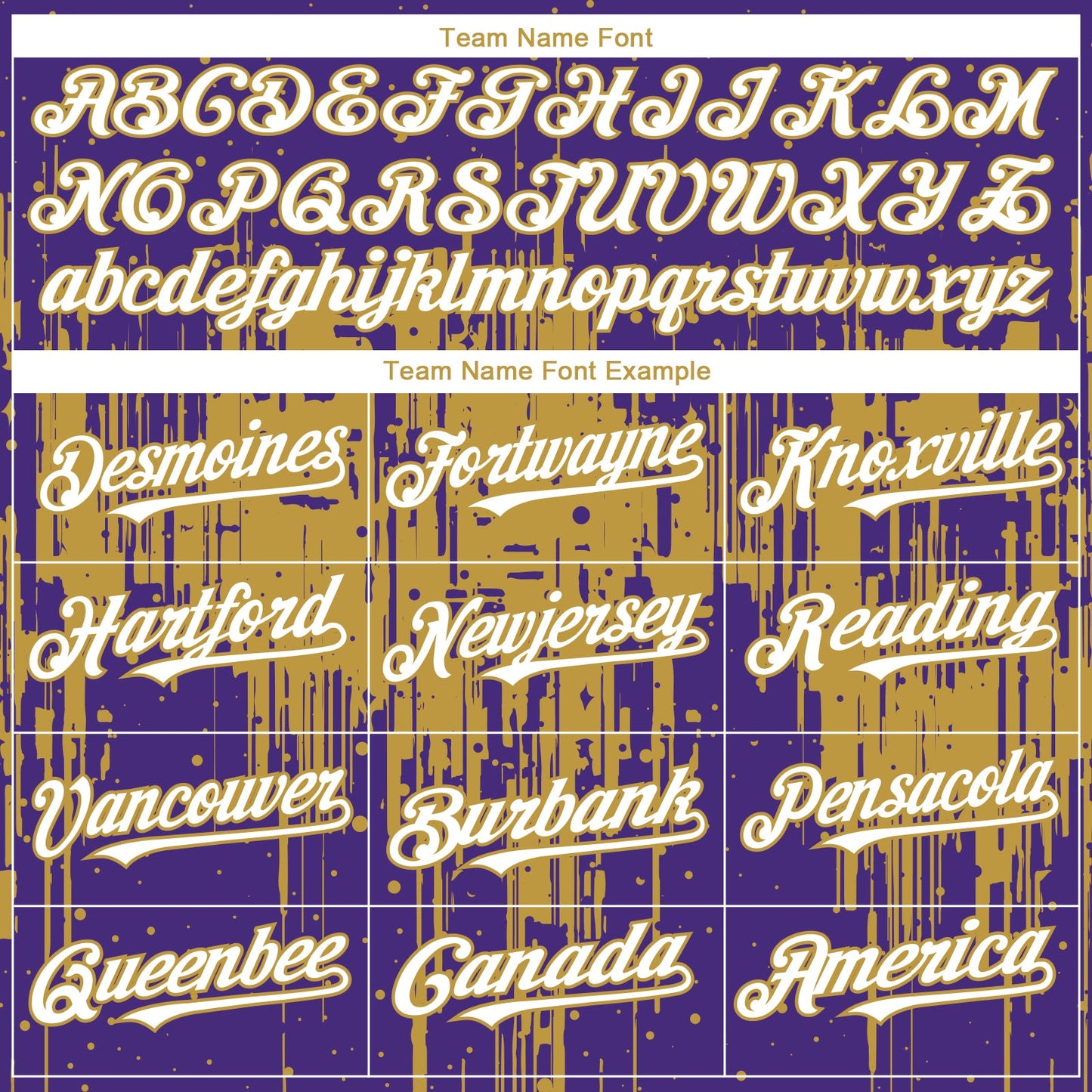 Custom Purple White-Old Gold Dripping Splatter Paint Authentic Baseball Jersey view 4