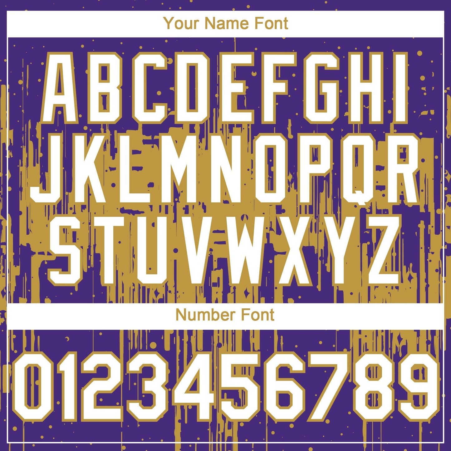 Custom Purple White-Old Gold Dripping Splatter Paint Authentic Baseball Jersey view 5