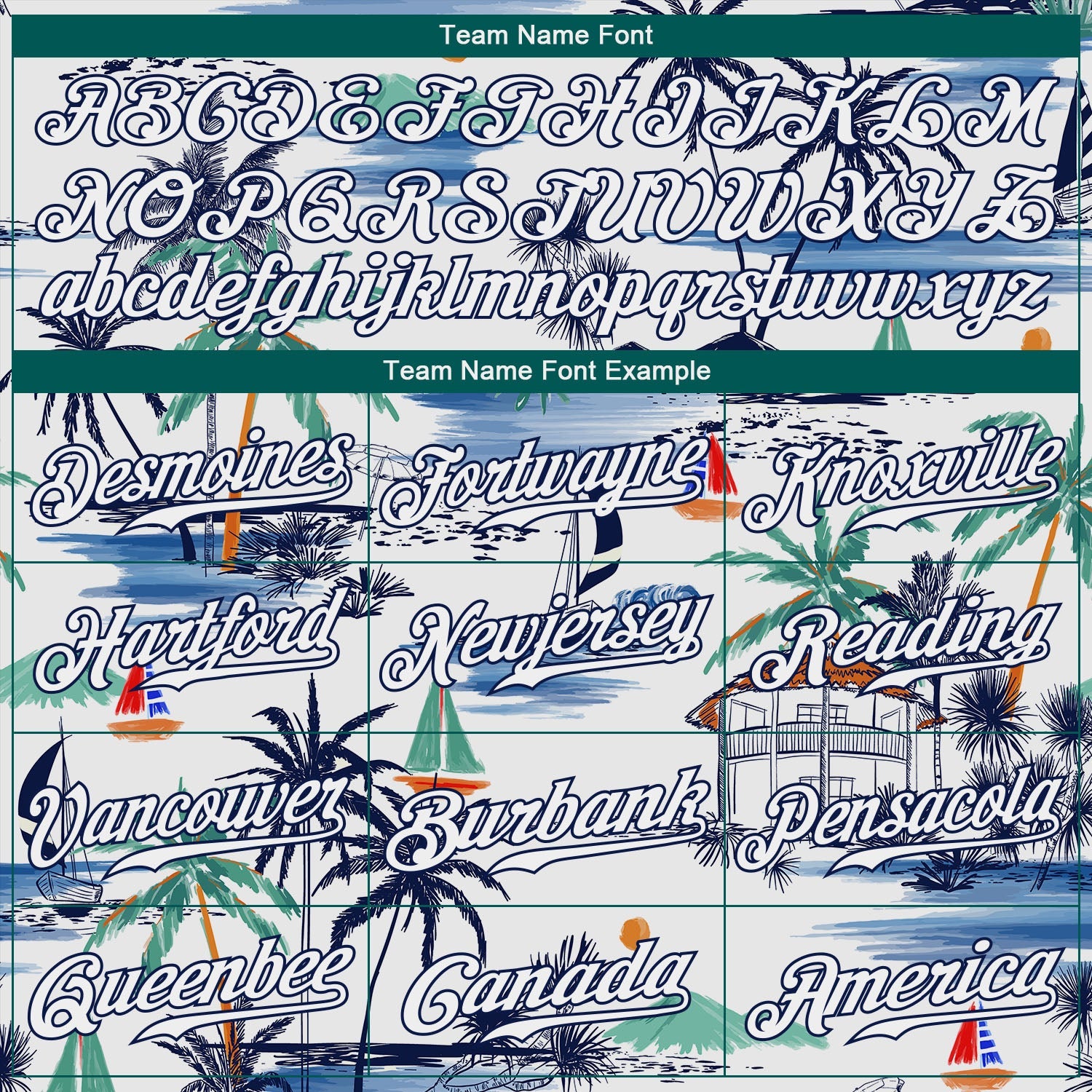Custom White Navy 3D Pattern Design Hawaii Palm Trees Island And Sailboat Authentic Baseball Jersey view 4