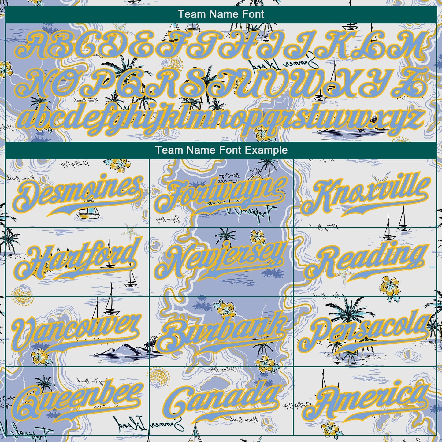 Custom White Light Blue-Yellow 3D Pattern Design Beach Hawaii Palm Trees And Island Authentic Baseball Jersey view 4