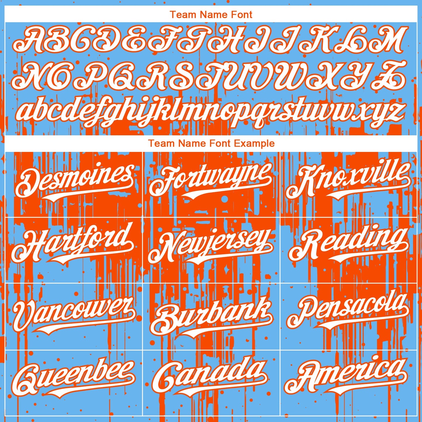 Custom Sky Blue White-Orange Dripping Splatter Paint Authentic Baseball Jersey view 4