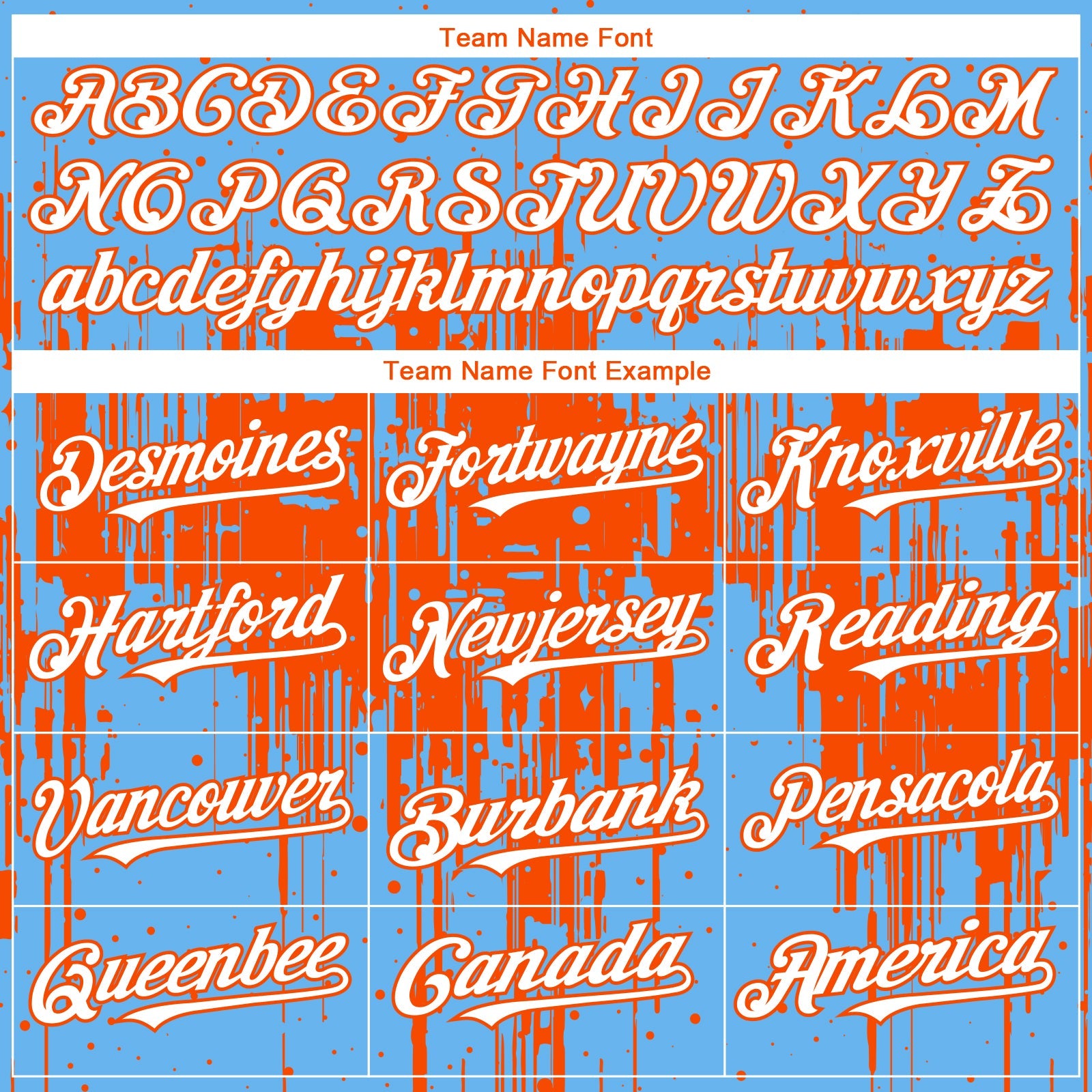 Custom Sky Blue White-Orange Dripping Splatter Paint Authentic Baseball Jersey view 4