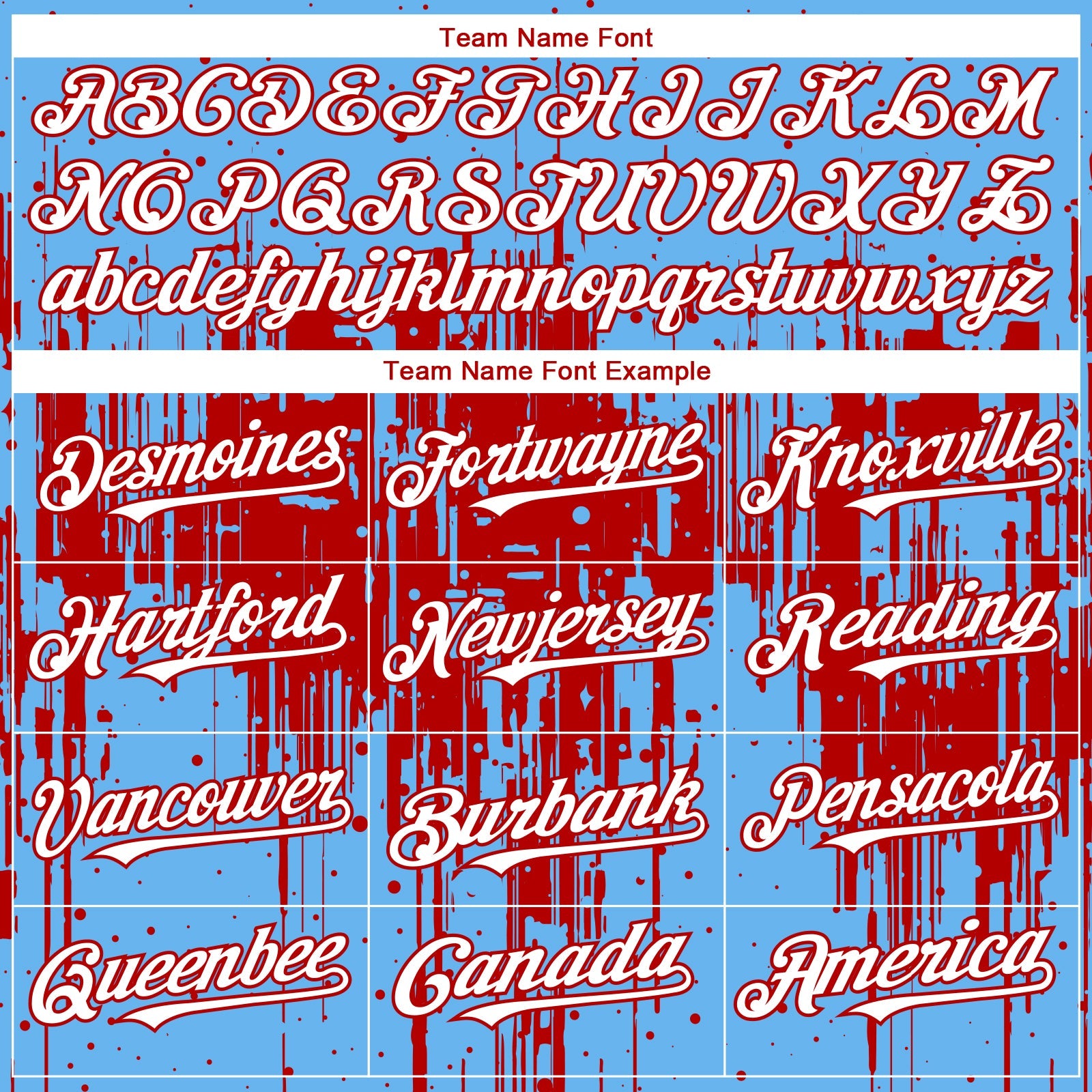 Custom Sky Blue White-Red Dripping Splatter Paint Authentic Baseball Jersey view 4