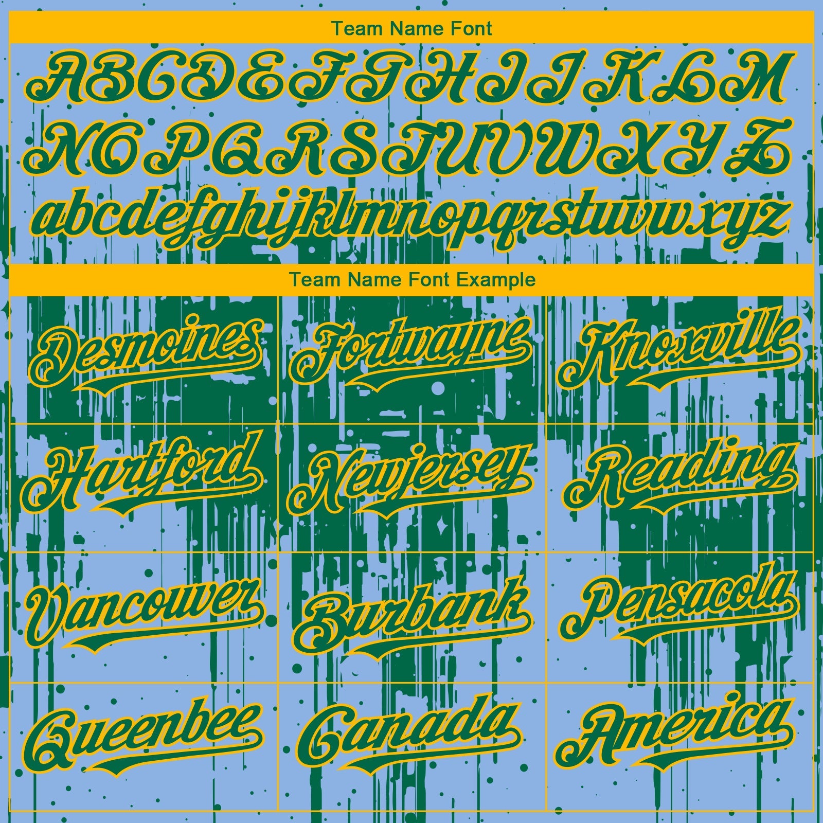Custom Light Blue Kelly Green-Gold Dripping Splatter Paint Authentic Baseball Jersey view 4