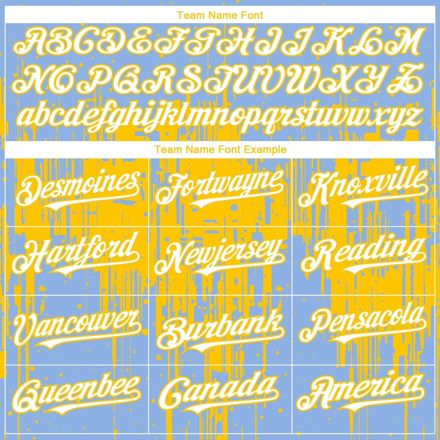 Custom Light Blue White-Yellow Dripping Splatter Paint Authentic Baseball Jersey view 4