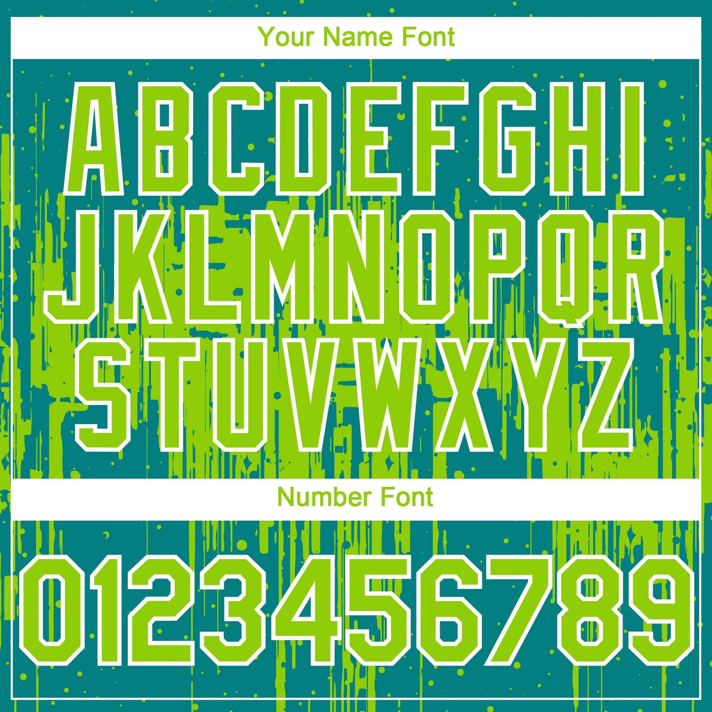 Custom Teal Neon Green-White Dripping Splatter Paint Authentic Baseball Jersey view 5