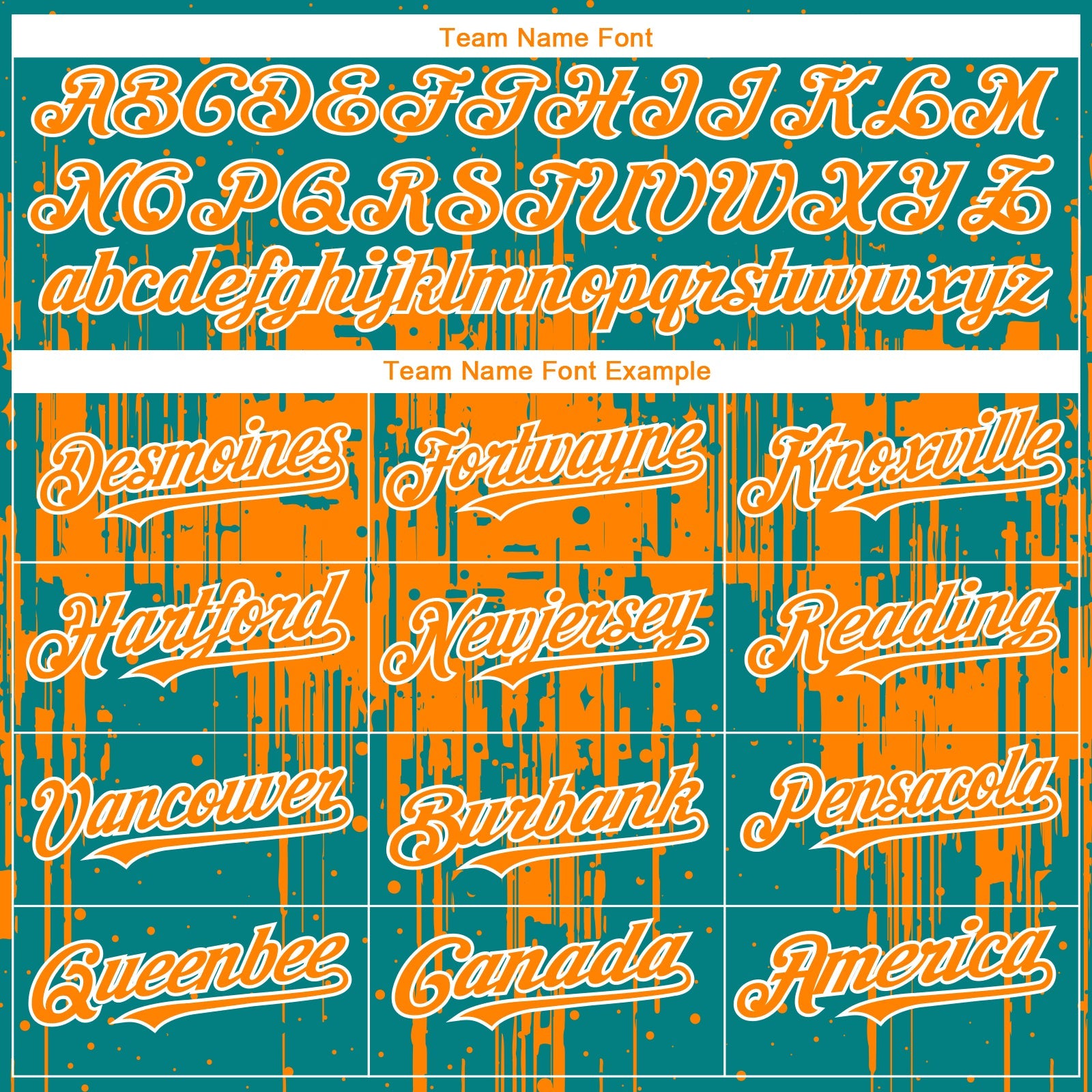 Custom Teal Bay Orange-White Dripping Splatter Paint Authentic Baseball Jersey view 4