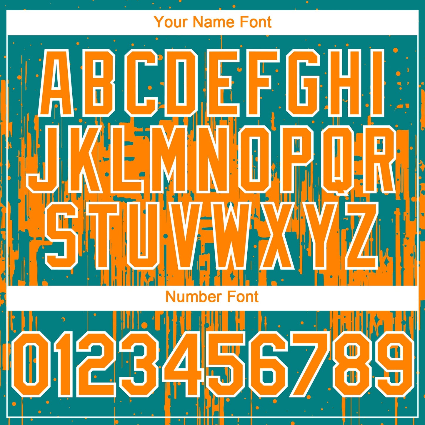Custom Teal Bay Orange-White Dripping Splatter Paint Authentic Baseball Jersey view 5