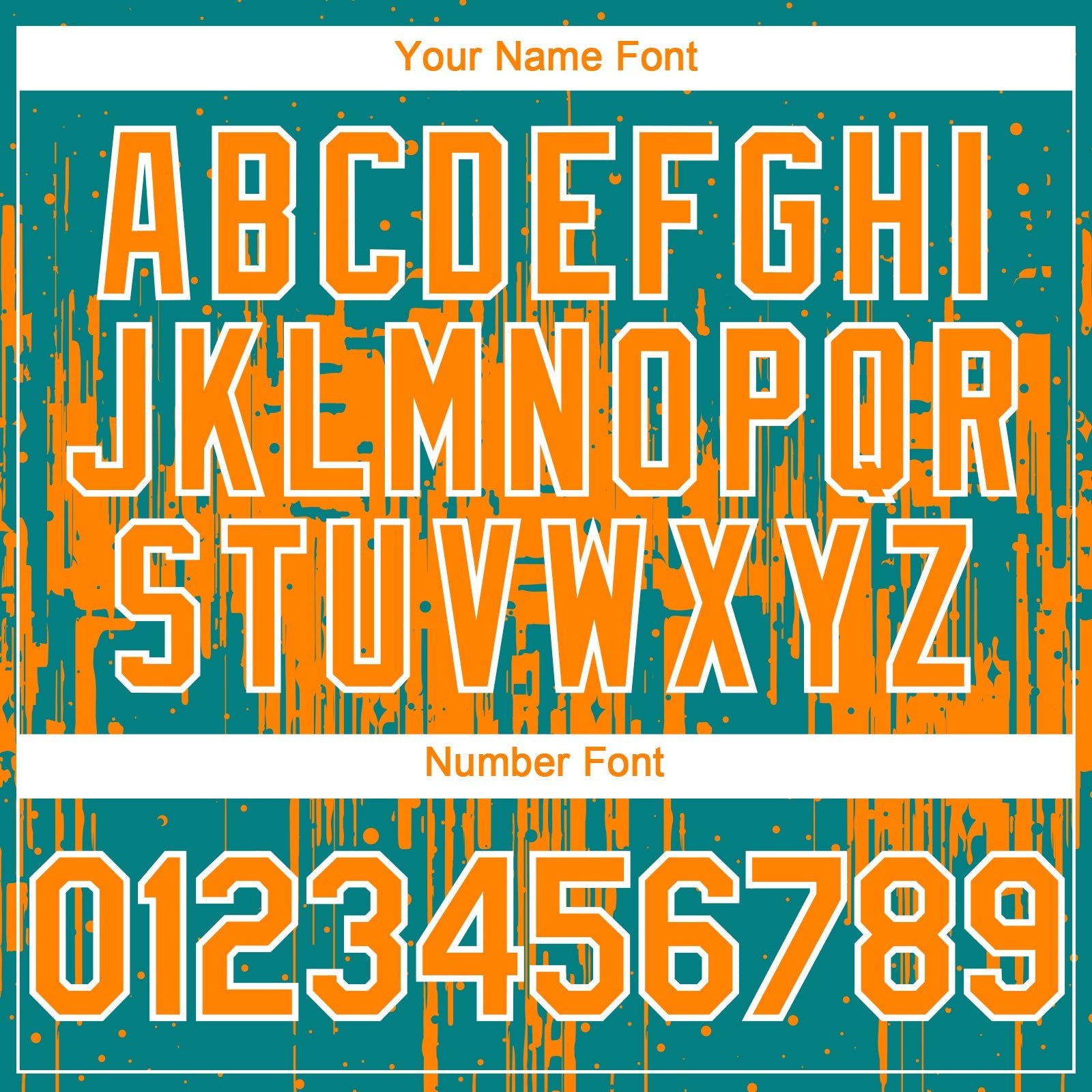 Custom Teal Bay Orange-White Dripping Splatter Paint Authentic Baseball Jersey view 5