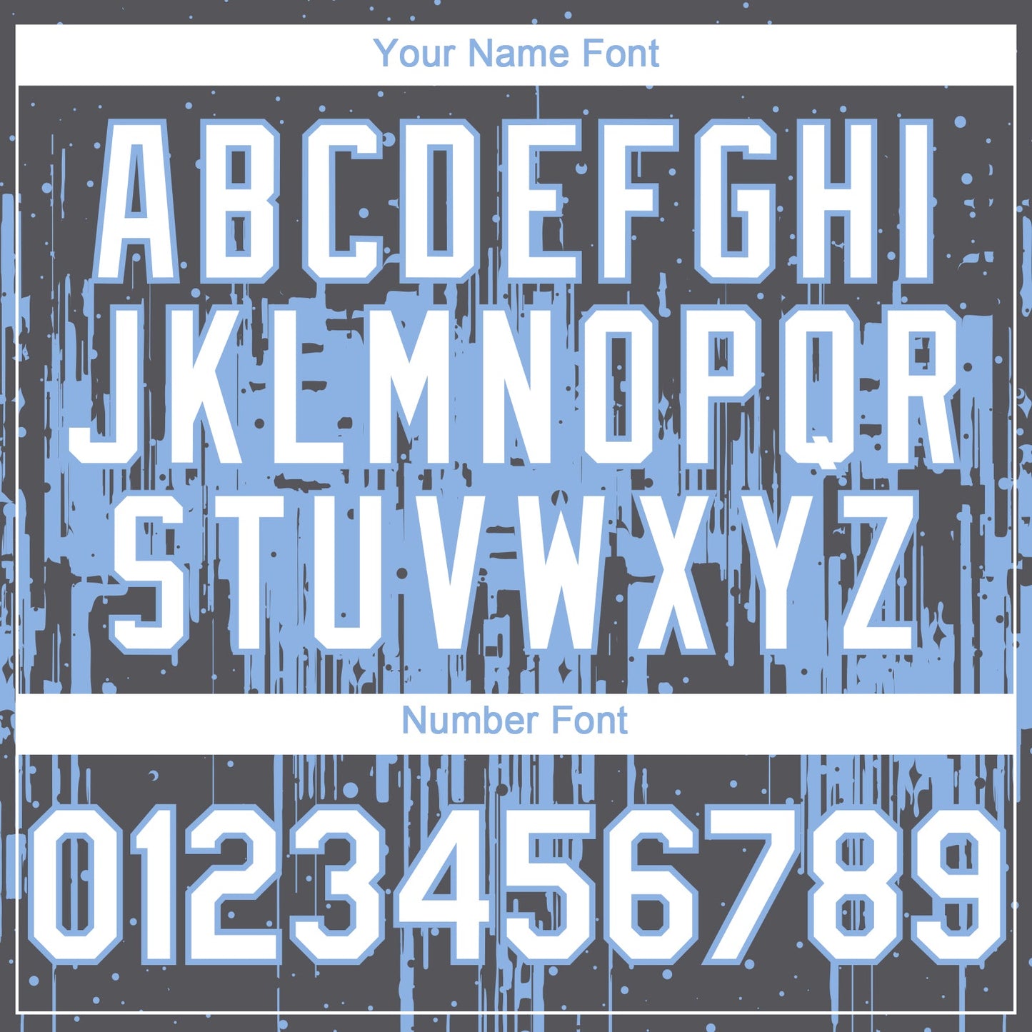 Custom Steel Gray White-Light Blue Dripping Splatter Paint Authentic Baseball Jersey view 5