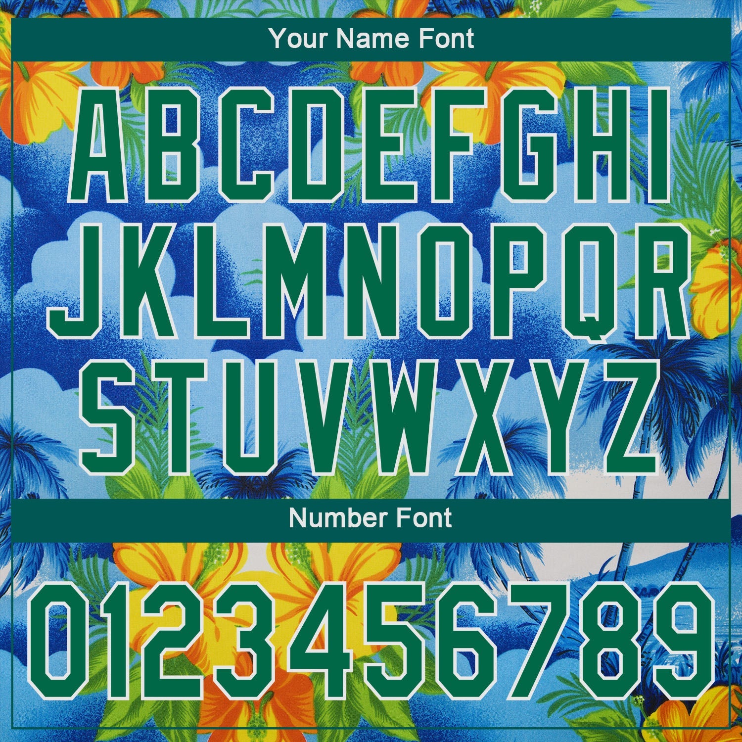 Custom White Kelly Green 3D Pattern Design Beach Hawaii Palm Trees And Flowers Authentic Baseball Jersey view 5