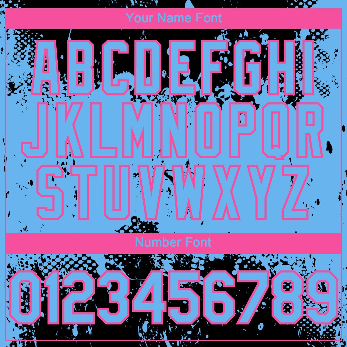 Custom Black Sky Blue-Pink Abstract Splatter Grunge Paint Authentic Baseball Jersey view 5