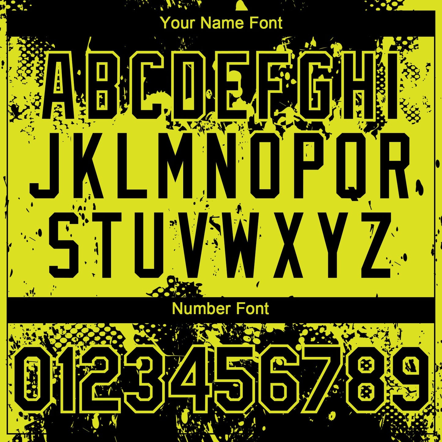 Custom Black Neon Yellow Abstract Splatter Grunge Paint Authentic Baseball Jersey view 5