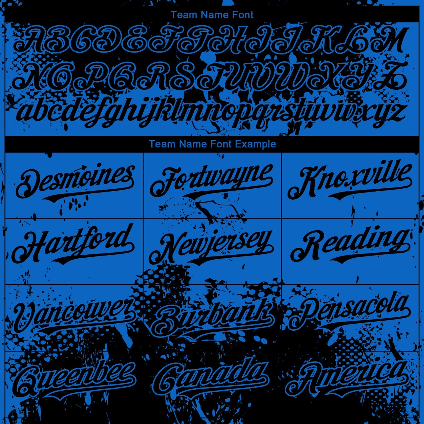Custom Black Blue Abstract Splatter Grunge Paint Authentic Baseball Jersey view 4