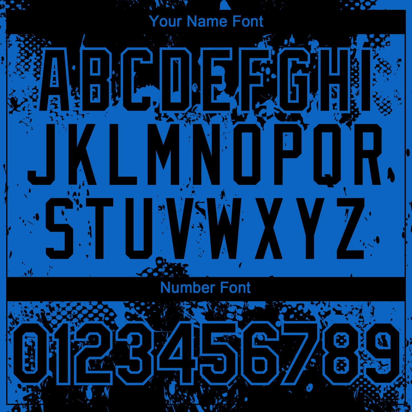 Custom Black Blue Abstract Splatter Grunge Paint Authentic Baseball Jersey view 5