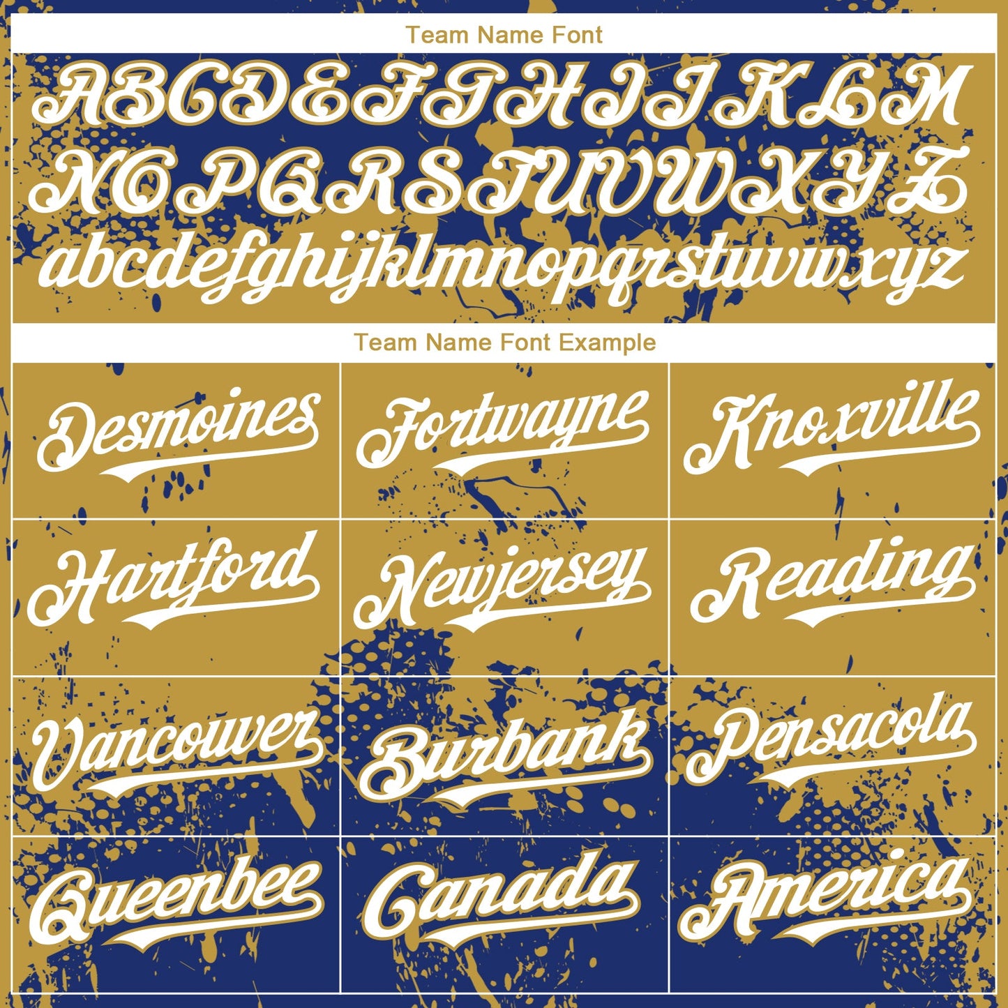 Custom Royal White-Old Gold Abstract Splatter Grunge Paint Authentic Baseball Jersey view 4