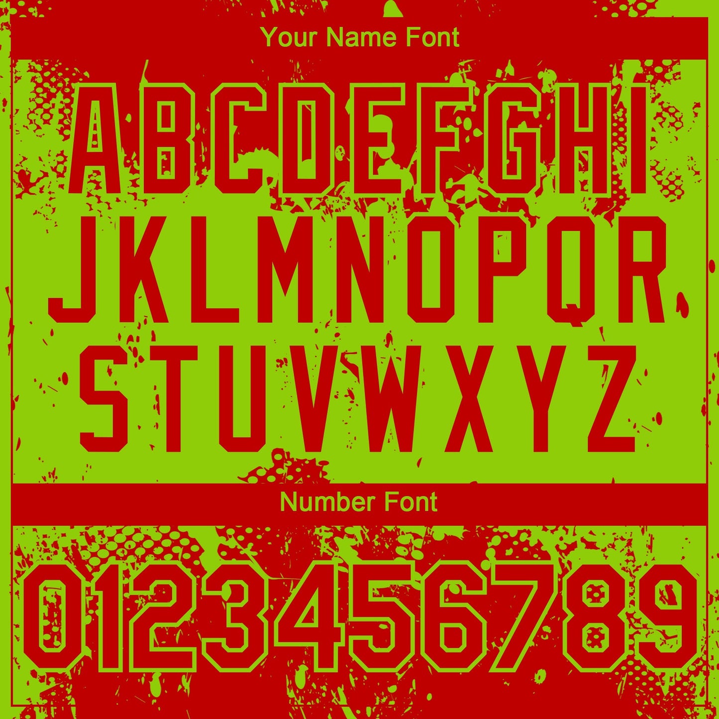 Custom Red Neon Green Abstract Splatter Grunge Paint Authentic Baseball Jersey view 5