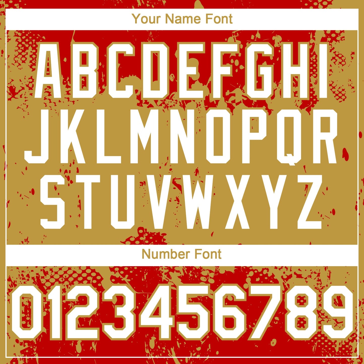 Custom Red White-Old Gold Abstract Splatter Grunge Paint Authentic Baseball Jersey view 5