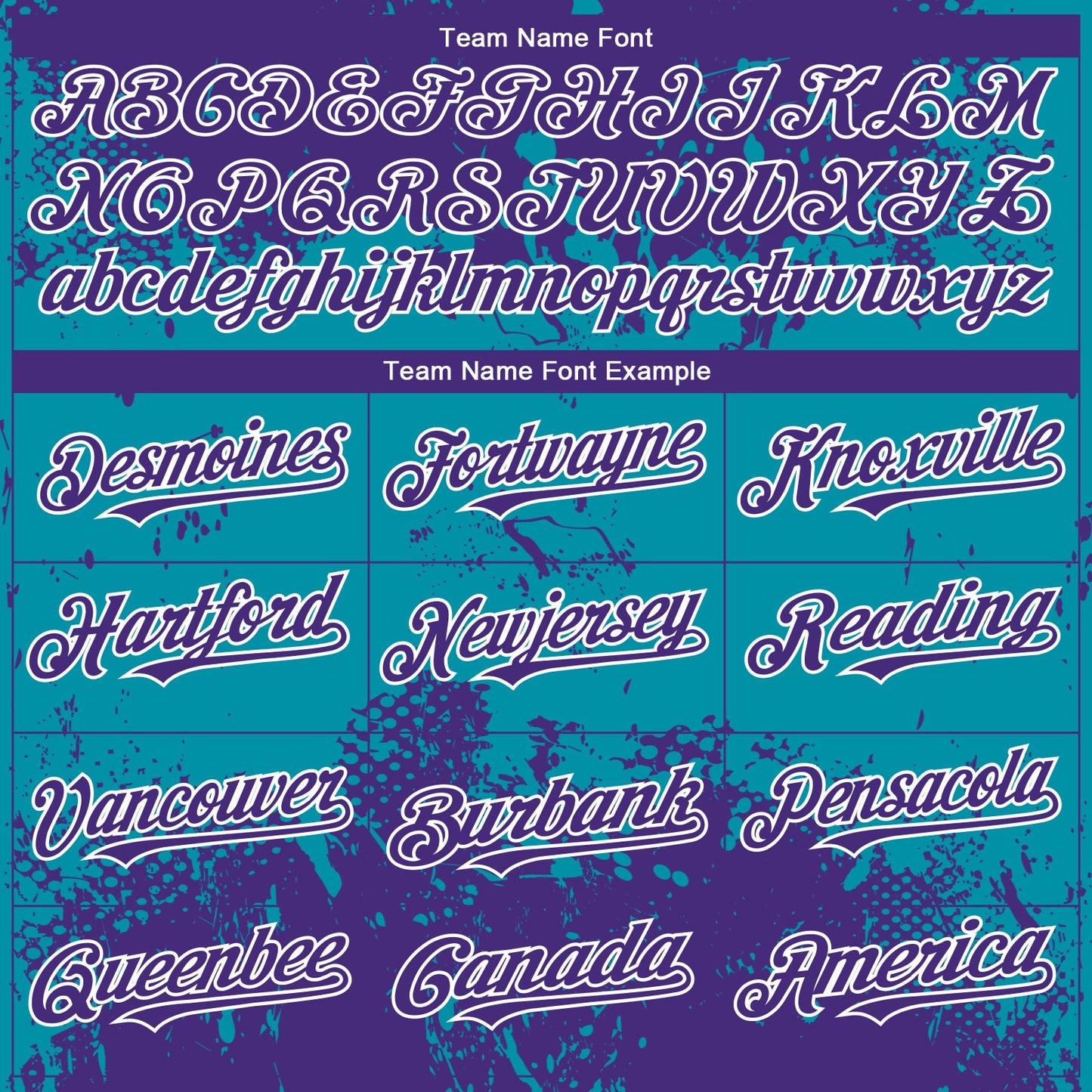 Custom Purple Teal-White Abstract Splatter Grunge Paint Authentic Baseball Jersey view 4