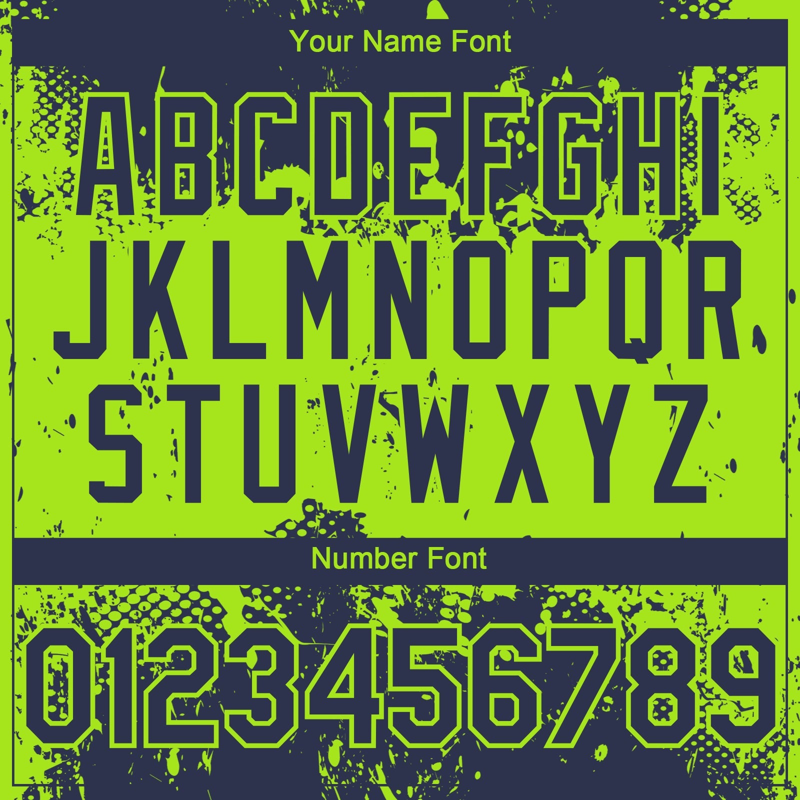 Custom Navy Neon Green Abstract Splatter Grunge Paint Authentic Baseball Jersey view 5