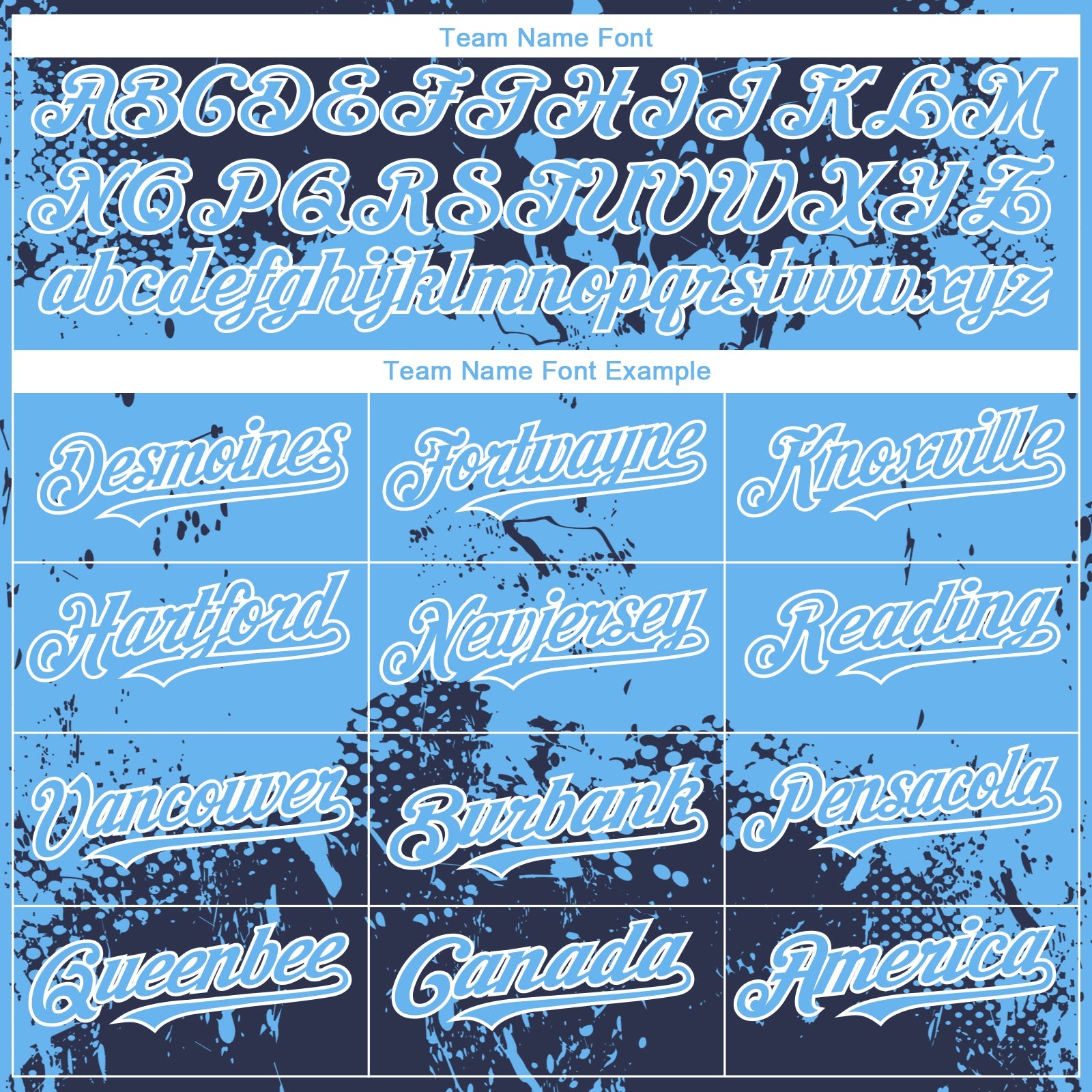 Custom Navy Sky Blue-White Abstract Splatter Grunge Paint Authentic Baseball Jersey view 4