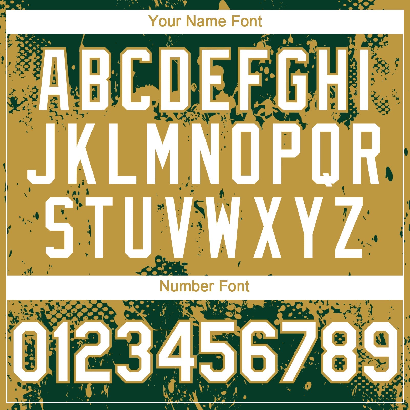 Custom Green White-Old Gold Abstract Splatter Grunge Paint Authentic Baseball Jersey view 5
