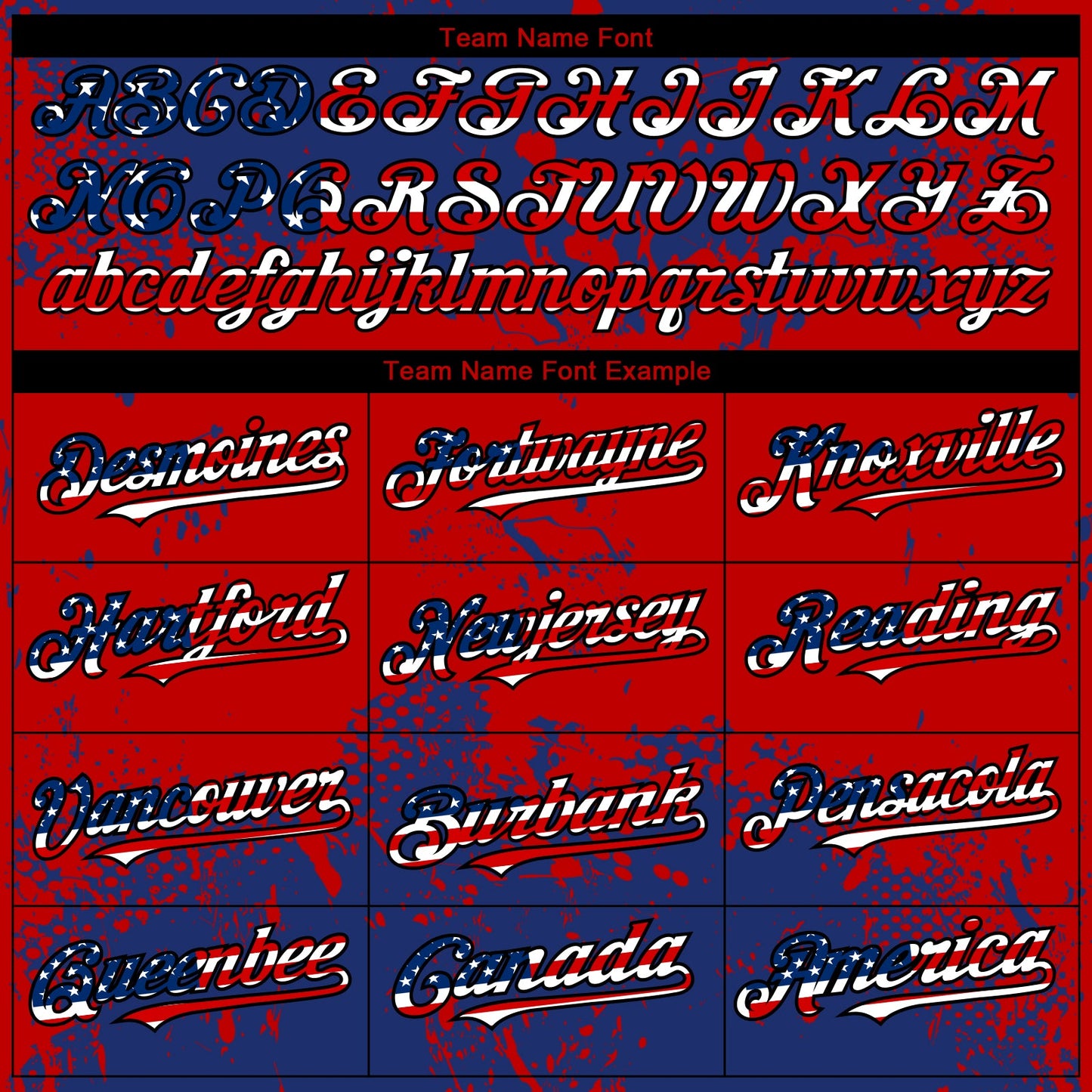 Custom Royal USA Flag Red-Black Abstract Splatter Grunge Paint Authentic Baseball Jersey view 4